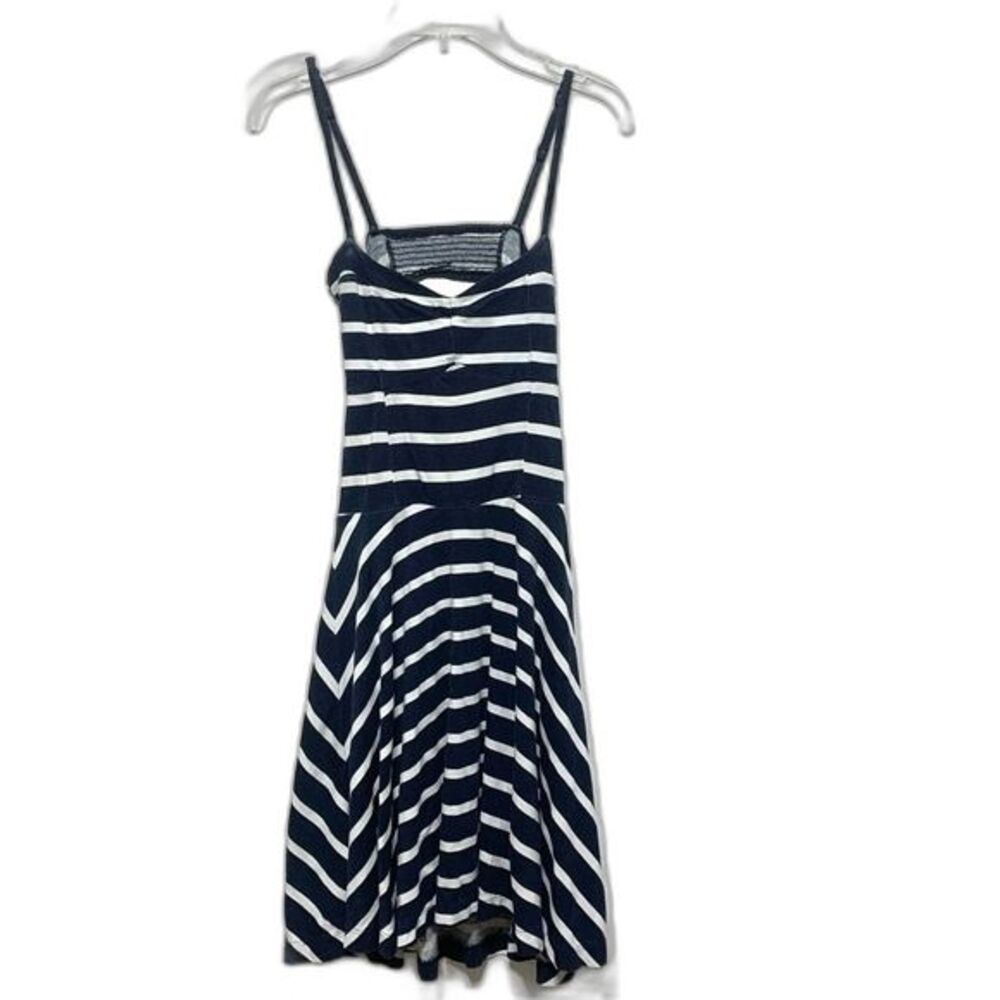 Aeropostale Open Back Stretch Blue & White Tank Top Skater Dress size XS